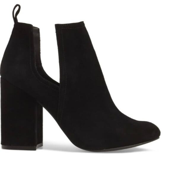 Steve Madden Black Block Heeled Short Booties Womens Size 7 - Picture 1 of 9